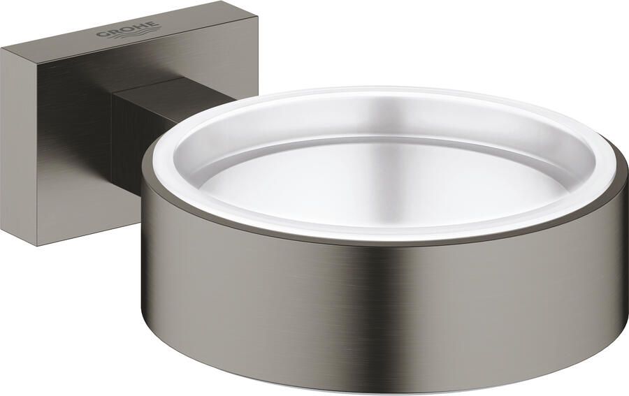 Grohe Essentials Cube wandhouder t.b.v. glas zeephouder of zeepdispenser brushed hard graphite 40508AL1