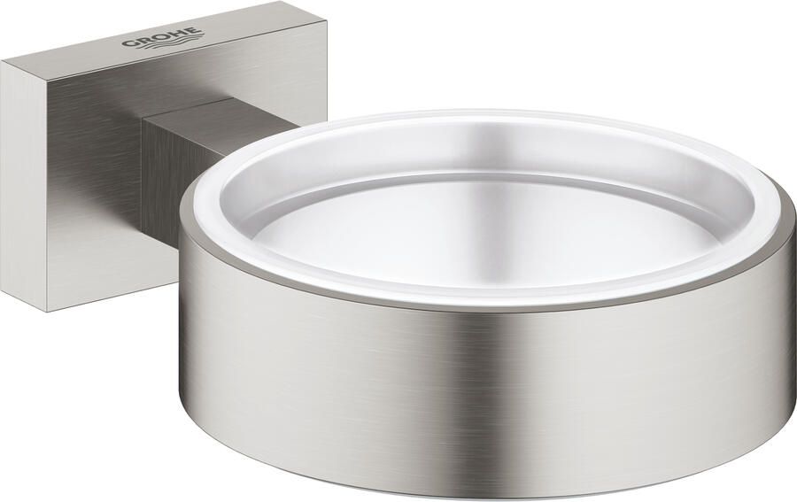 Grohe Essentials Cube wandhouder t.b.v. glas zeephouder of zeepdispenser supersteel 40508DC1