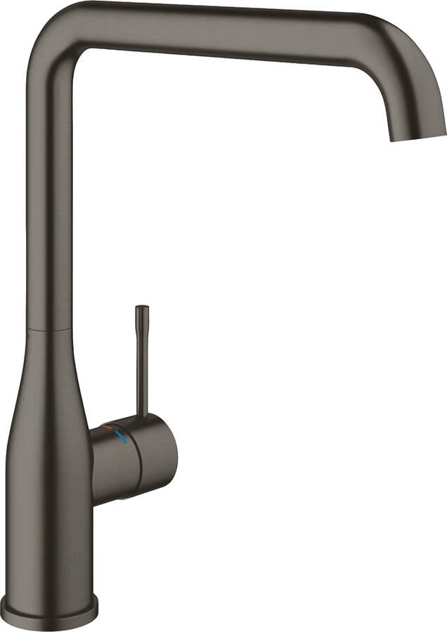 GROHE Essence New Keukenmengkraan eengreeps 300mm hoogte 220mm voorsprong L uitloop hoog draaibaar hard graphite geborsteld