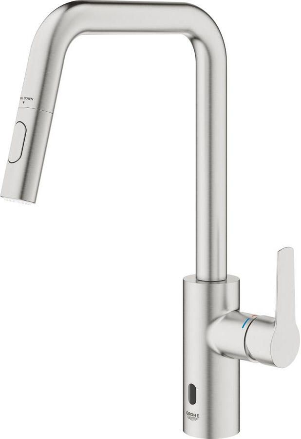 Grohe Start E keukenmengkraan met handmatige en touch-free bediening supersteel