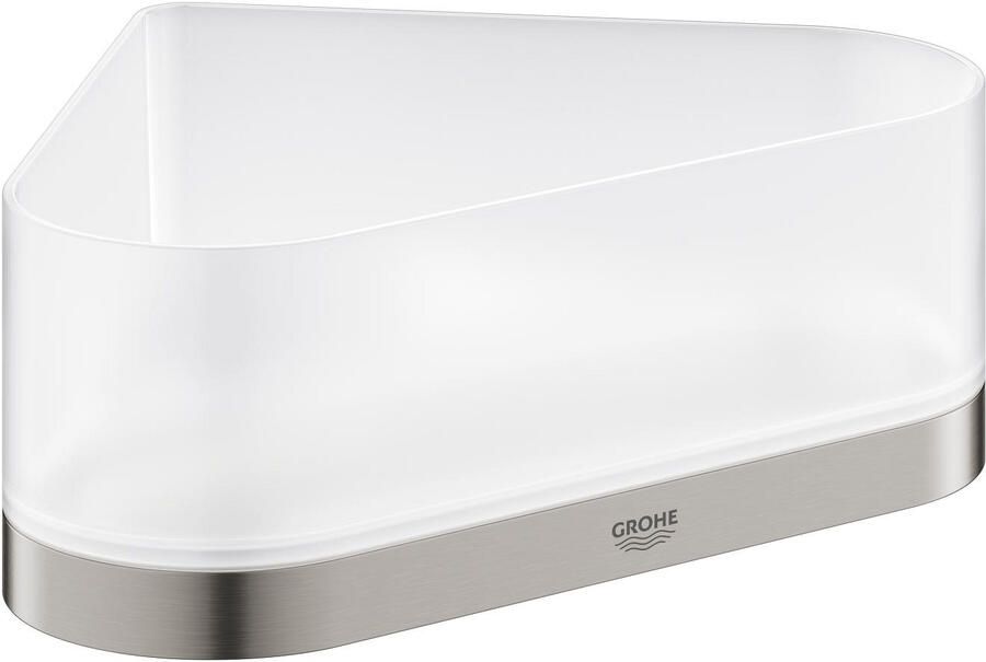 Grohe Selection Douchetray 17x17x20x8.5cm hoekmodel wandmontage supersteel mat glas 41038dc0