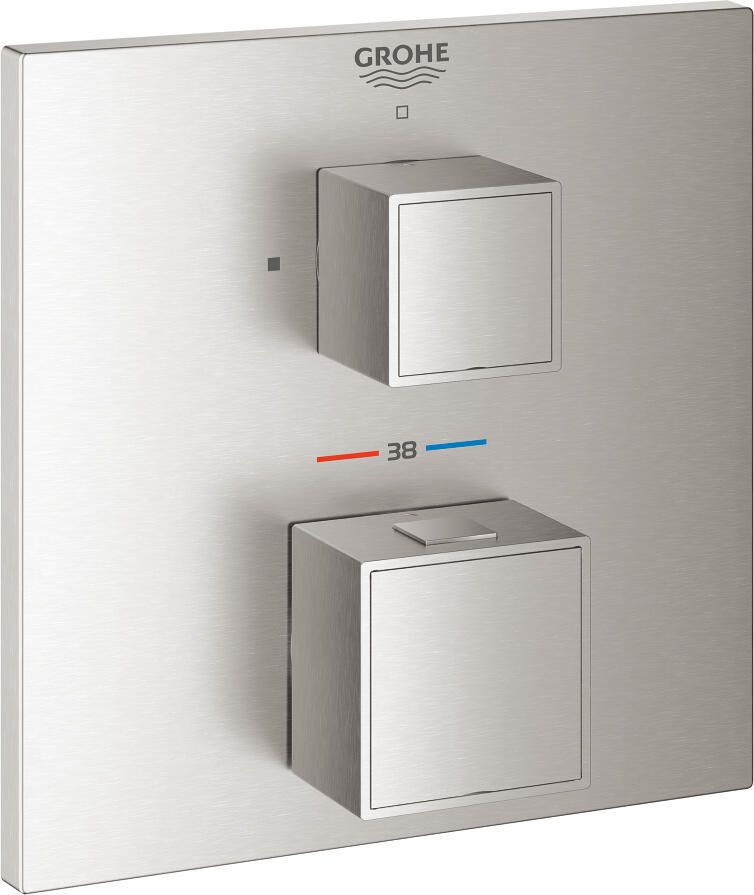 GROHE Grohtherm Cube afbouwdeel voor thermostatische inbouwkraan met 1 uitgang supersteel