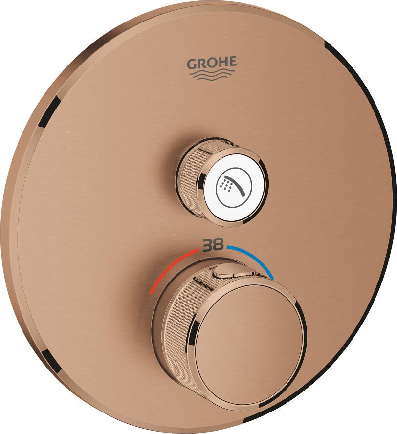 Grohe Grohtherm smartcontrol inbouw douchekraan thermostatisch warm sunset geborsteld 29118dl0