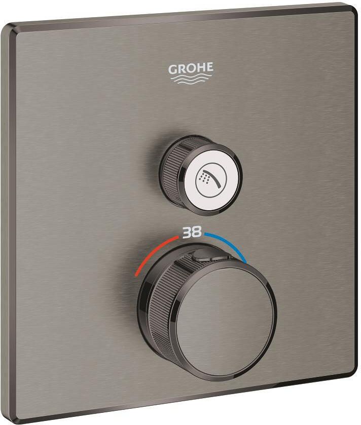 GROHE Grohtherm SmartControl afbouwdeel voor inbouw douchethermostaat vierkant geborsteld hard graphite