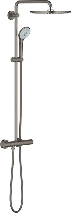 GROHE Euphoria XXL douchesysteem m. douchethermostaat aquadimmer Rainshower Cosmo 310 hoofdd. en handd. brushed hard graphite 26075AL0