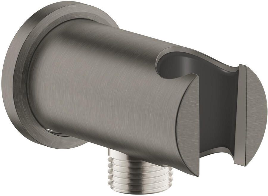 Grohe Rainshower Wandaansluitbocht 1 2" met houder ronde rozet hard graphite geborsteld 26658AL0
