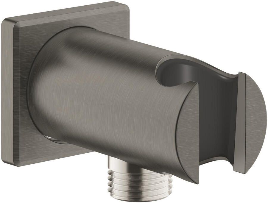Grohe Rainshower Wandaansluitbocht 1 2" met houder vierkante rozet hard graphite geborsteld 26659AL0