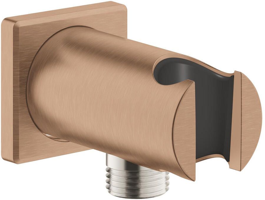 Grohe Rainshower Wandaansluitbocht 1 2" met houder vierkante rozet warm sunset geborsteld 26659DL0