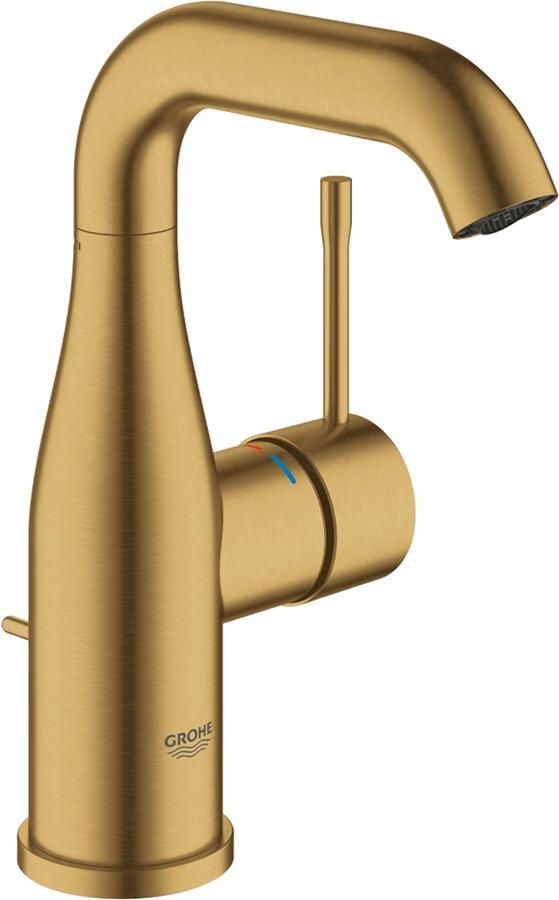 Grohe Essence New Wastafelkraan Opbouw uitloop 11.4cm M-size hoge draaibare uitloop waste EcoJoy brushed cool sunrise 23462gn1