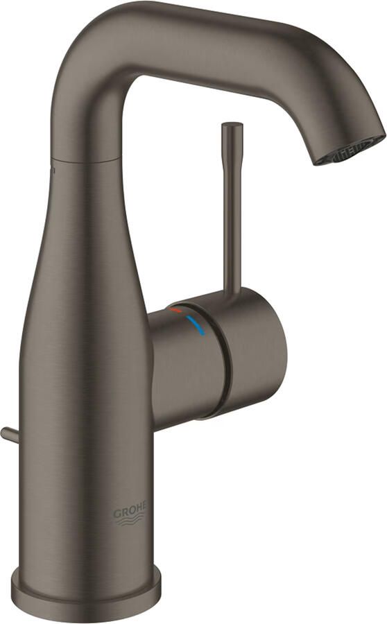 Grohe Essence New Wastafelkraan Opbouw uitloop 11.4cm M-size hoge draaibare uitloop waste EcoJoy brushed hard graphite 23462al1