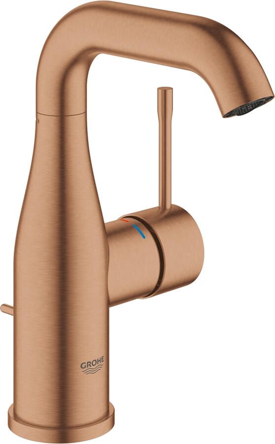 Grohe Essence New Wastafelkraan Opbouw uitloop 11.4cm M-size hoge draaibare uitloop waste EcoJoy brushed warm sunset 23462dl1