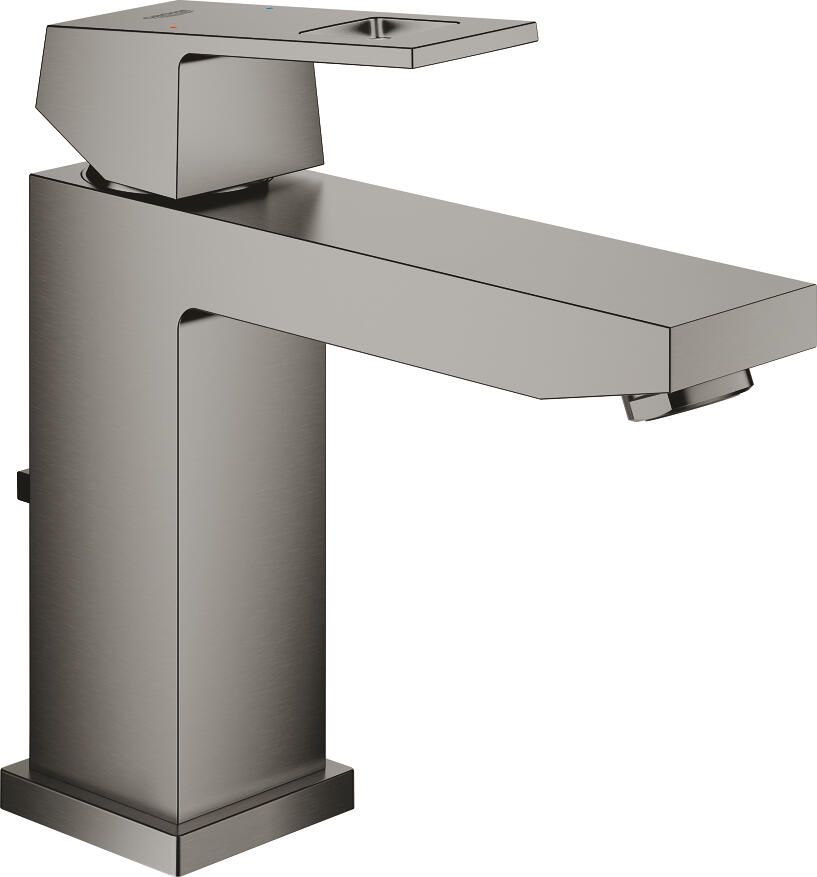 GROHE Eurocube Wastafelmengkraan M size trekwaste eengreeps 1 gats 109mm hoogte 133mm uitloop vast hard graphite geborsteld