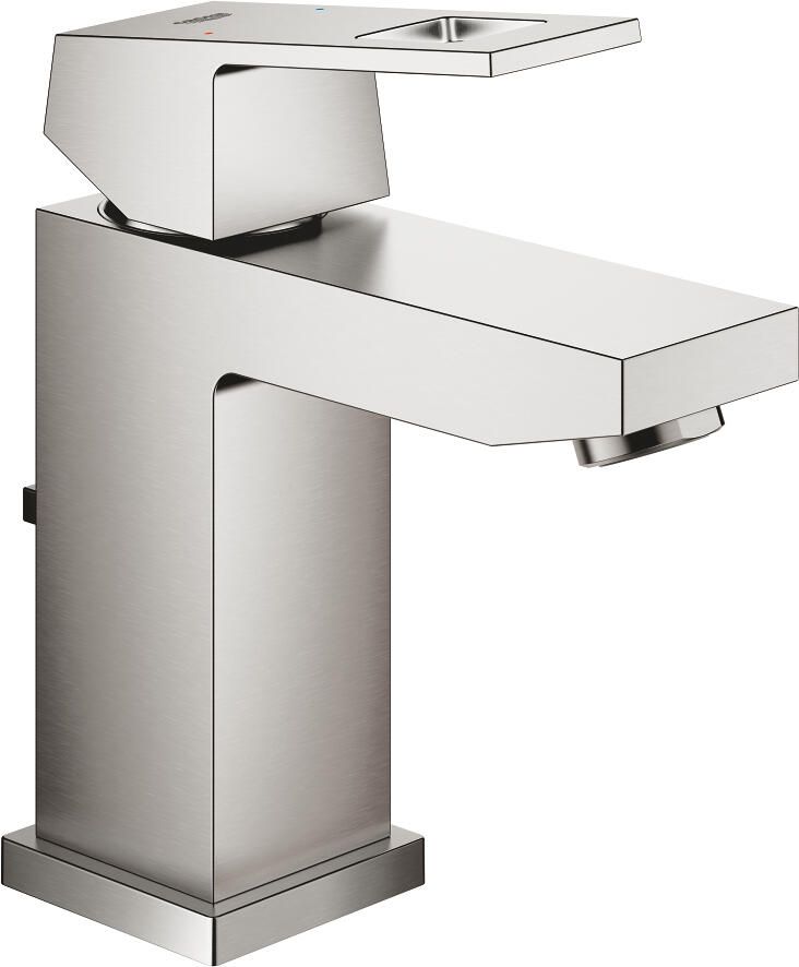 Grohe Eurocube waterbesparende wastafelkraan s-size met waste supersteel 23127DC0