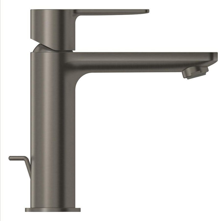 Grohe Lineare waterbesparende wastafelkraan s-size met waste brushed hard graphite 32114AL1