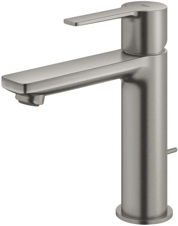 GROHE Lineare New Wastafelmengkraan S size trekwaste eengreeps 1 gats 180mm hoogte 128mm uitloop vast supersteel