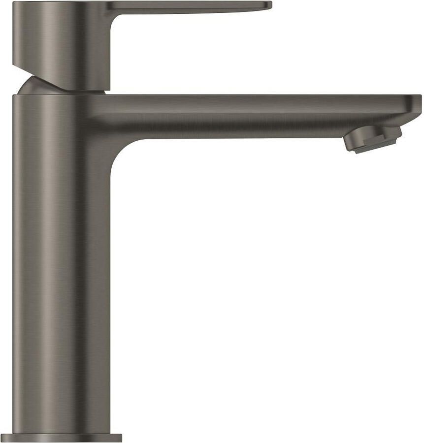 Grohe Lineare wastafelkraan s-size waterbesparend met push open waste gladde body brushed hard graphite (antraciet) 23106AL1