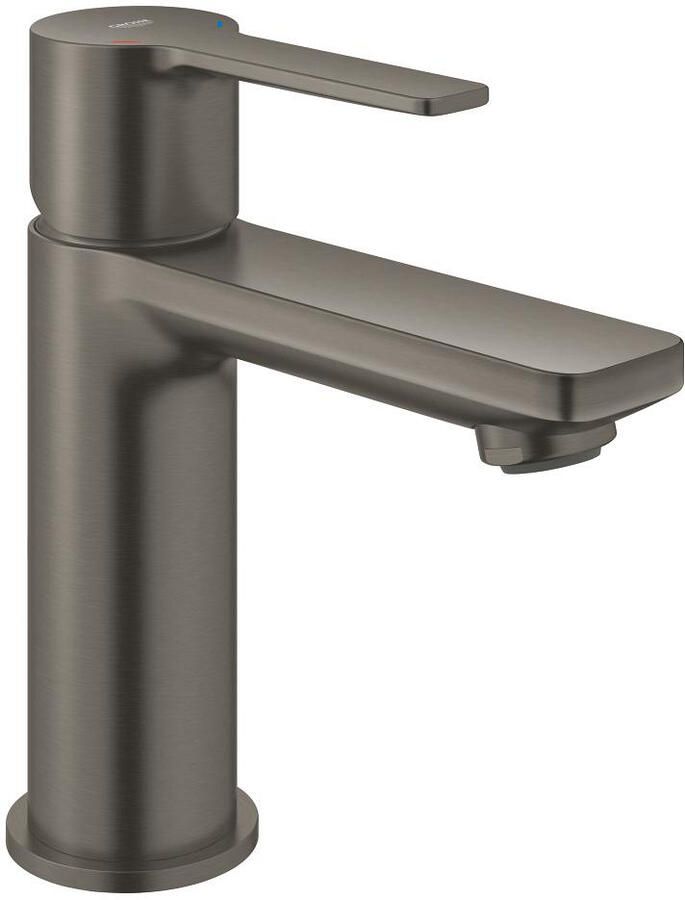 Grohe Lineare New waterbesparende wastafelkraan XS-size met temperatuur begrenzer en klikwaste brushed hard graphite 23791AL1