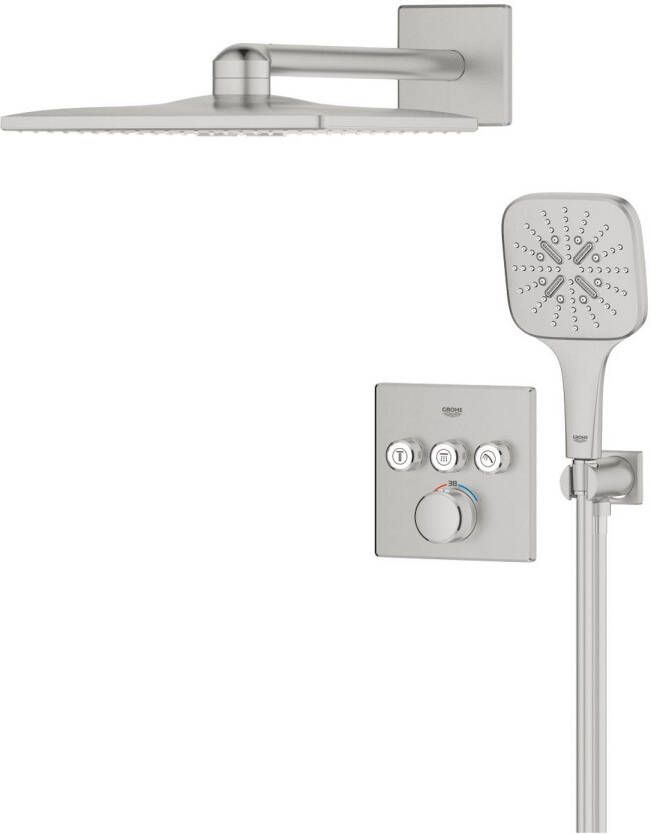 Grohe Smartcontrol Thermostatisch Inbouw Douchekraan Shower-Set Vierkant Supersteel