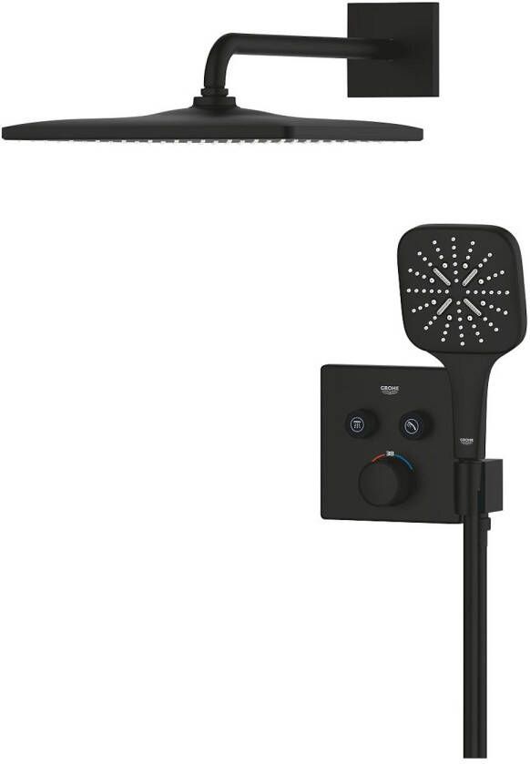 Grohe Smartcontrol Thermostatisch Inbouw Douchekraan Shower-Set Vierkant Phantom Black