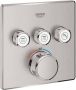 Grohe Grohtherm SmartControl afbouwdeel thermostatische Inbouwmengkraan bad douche met 3-weg omstelling vierkant Hard graphite geborsteld - Thumbnail 1