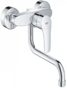 GROHE PROFESSIONAL Grohe Eurosmart keukenmengkraan met lage uitloop wand sprong 217mm chroom