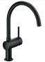 GROHE Minta Keukenmengkraan blad kraangat eengreeps 356mm hoogte 223mm C-uitloop draaibaar velvet zwart - Thumbnail 1