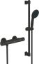 Grohe Precision Start Doucheset thermostatische douchekraan met glijstangset 60cm ronde handdouche 1 straalsoort gladde doucheslang mat zwart 345972431 - Thumbnail 1
