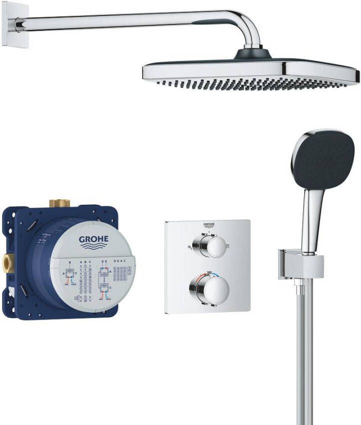 Grohe QuickFix Precision Thermostat Perfect inbouw douchesysteem met Vitalio Comfort 250 hoofddouche chroom 34882000