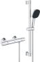 Grohe Precision Trend Doucheset thermostatische douchekraan met glijstangset 60cm vierkante handdouche 1 straalsoort gladde doucheslang chroom 34237003 - Thumbnail 1