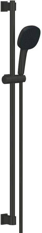 Grohe Vitalio Comfort 110 Glijstangset 90 cm vierkante handdouche 2 straalsoorten gladde doucheslang mat zwart 269302431