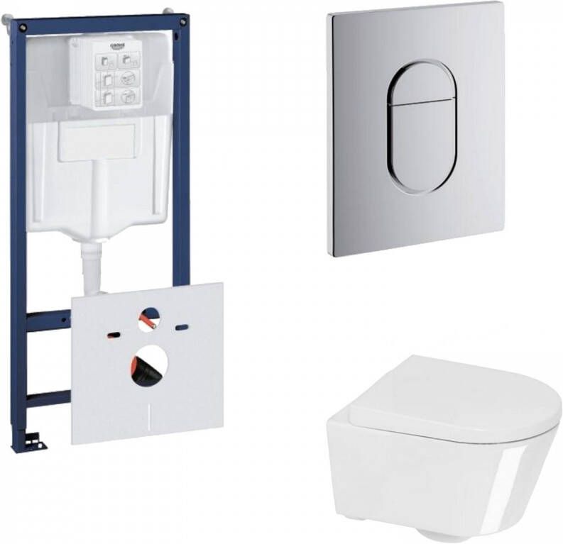 Boss & Wessing Grohe Rapid SL Toiletset set04 Calitri Urby Compact met Grohe Arena of Skate drukplaat