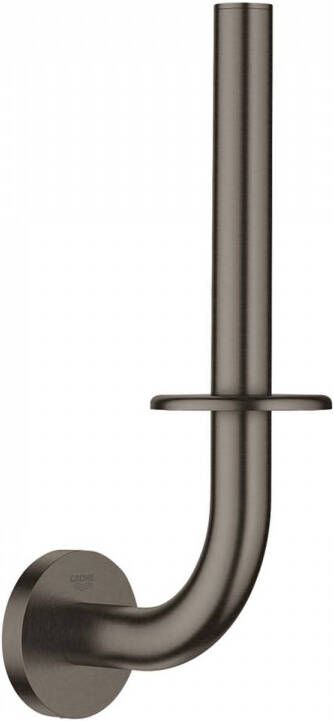 GROHE Essentials Reserve toiletrolhouder rond wand 1x stang 1-gats metaal hard graphite geborsteld