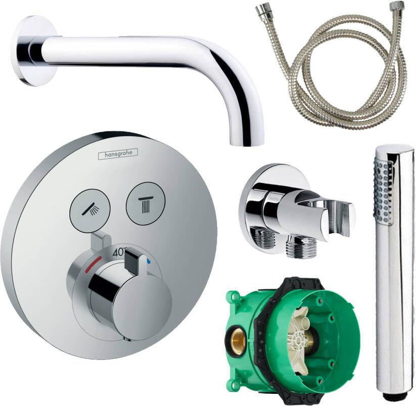 Hansgrohe Badkraanset Select Rond met Handdouche Chroom