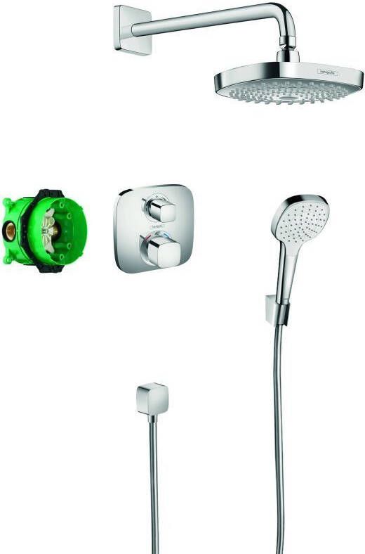 Hansgrohe Croma select e showerset compleet met ecostat e thermostaat chroom 27294000