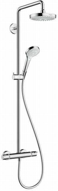 HANS GROHE Hansgrohe Croma Select S Douchecombinatie 180mm hoofddouche 400mm arm 2jet handdouche thermostaat slang chroom wit