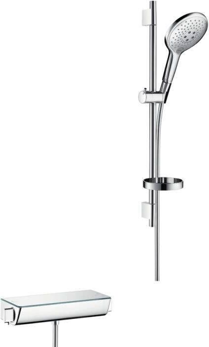 Hansgrohe Ecostat Select Thermostaat Met Raindance 150 3jet Air unica&apos;s 65 Wit-chroom