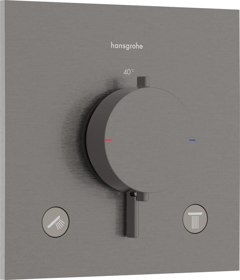 Hansgrohe Afbouwdeel Ecostat Comfort E Inbouwthermostaat Voor 2 Functies Brushed Black Chrome