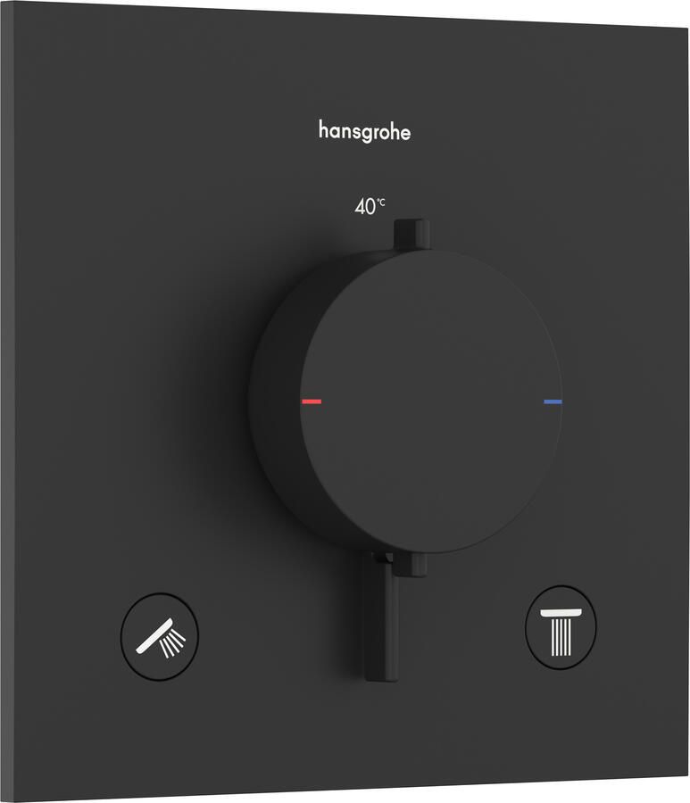 Hansgrohe Afbouwdeel Ecostat Comfort E Inbouwthermostaat Voor 2 Functies Mat Zwart