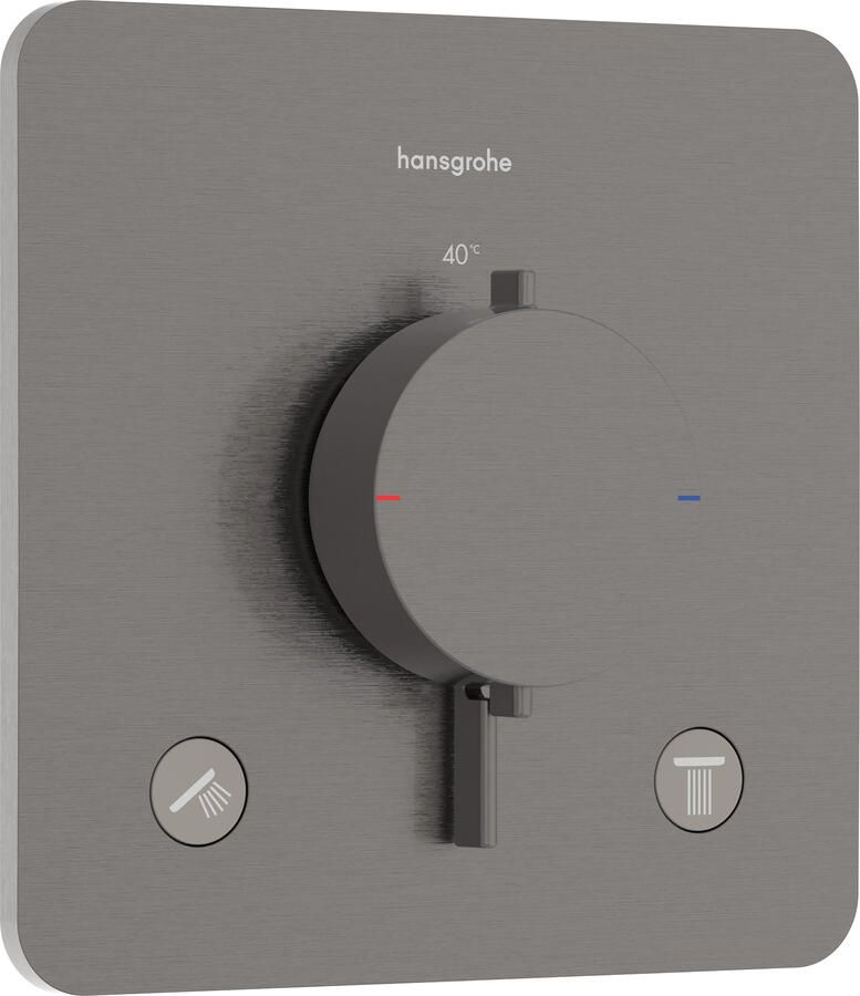 Hansgrohe Ecostat Comfort Q inbouwthermostaat 2 functies brushed black chrome (antraciet) 33713340