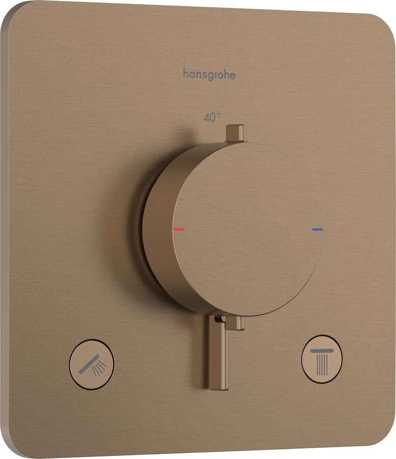 Hansgrohe Afbouwdeel Ecostat Comfort Q Inbouwthermostaat Voor 2 Functies Brushed Bronze