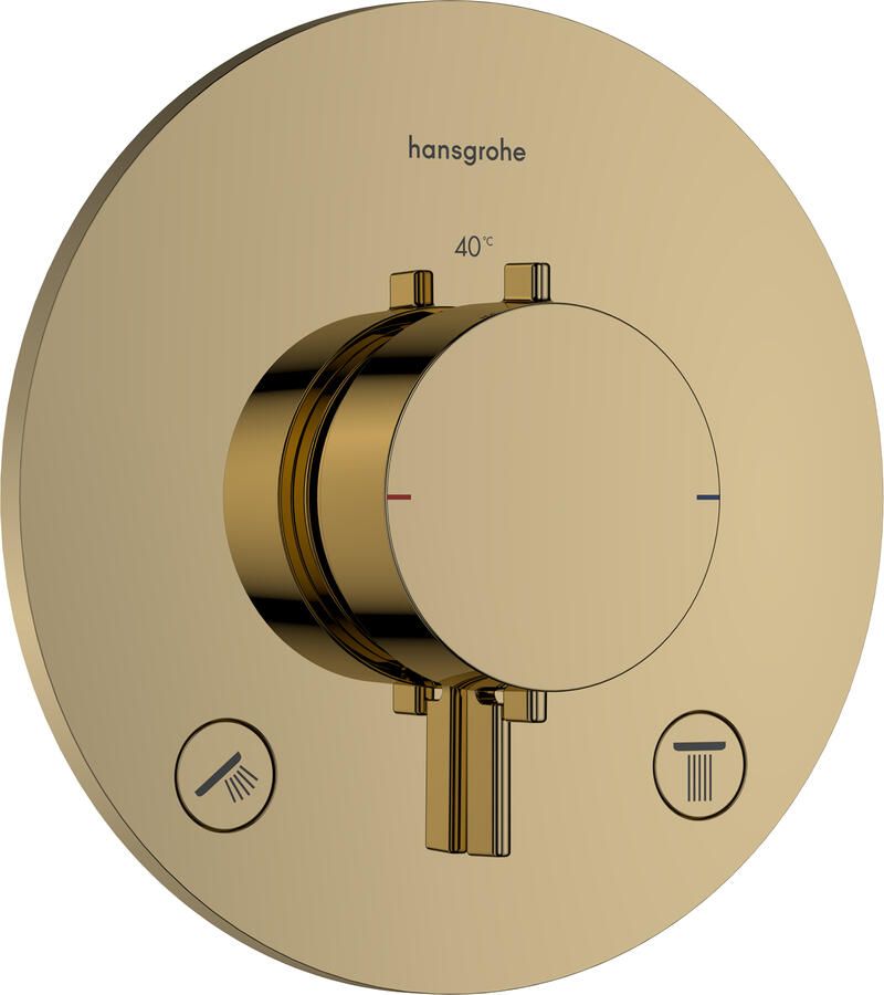Hansgrohe Afbouwdeel Ecostat Comfort S Thermostaat 2 Functies Rond Gepolijst Goud