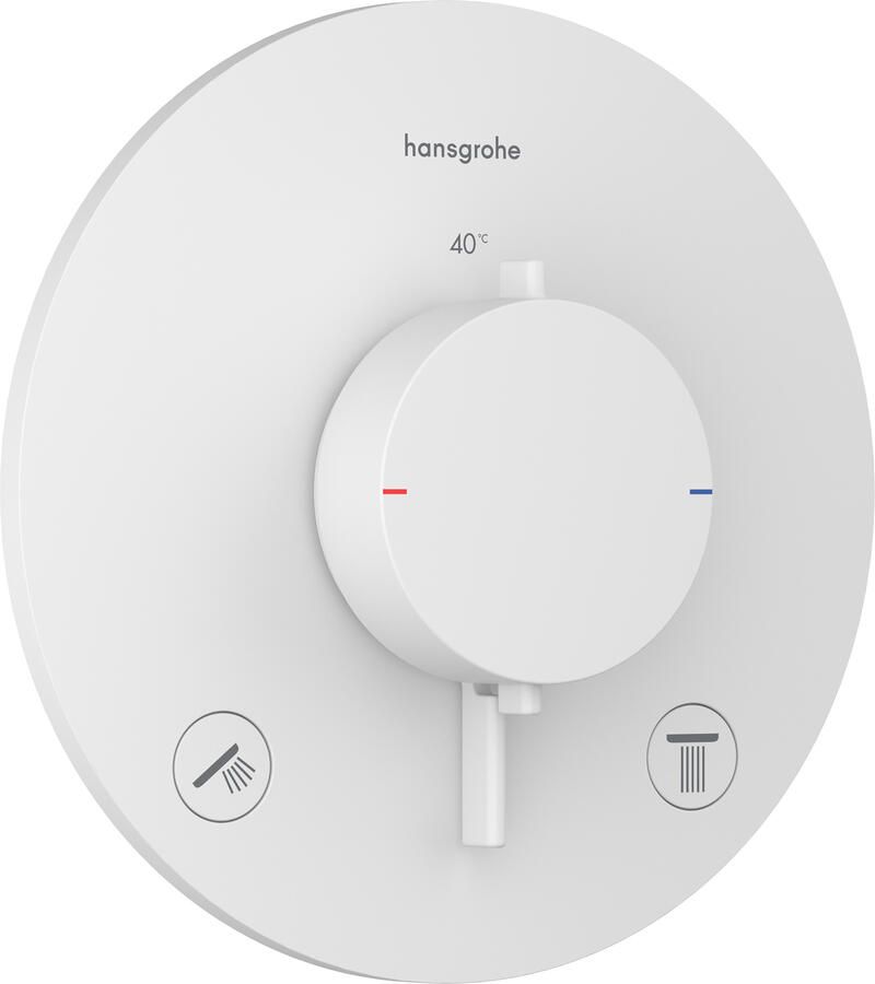 Hansgrohe Afbouwdeel Ecostat Comfort S Thermostaat 2 Functies Rond Mat Wit