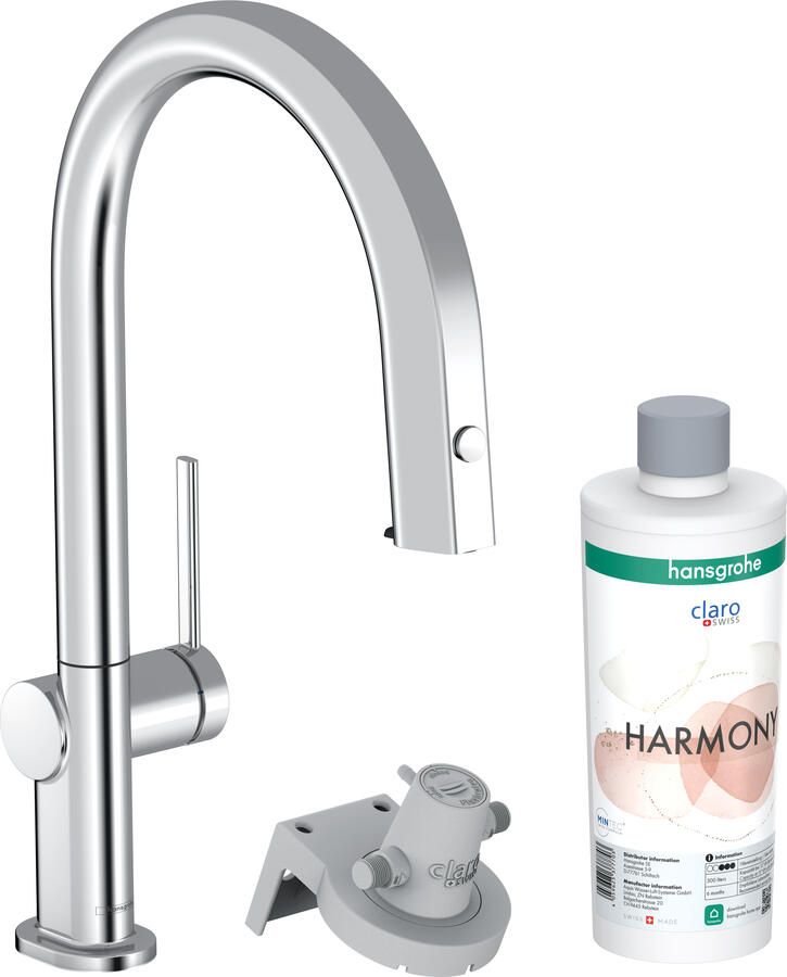 Hansgrohe Aqittura M91 Filter systeem 210 uittrekbare uitloop 1jet sBox starter set chroom