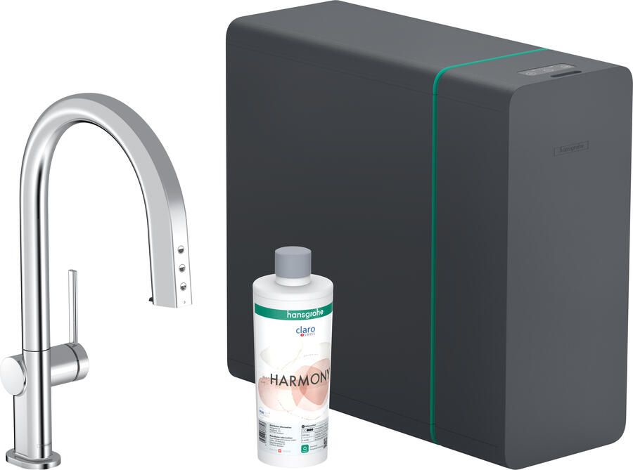 Hansgrohe Aqittura M91 Soda systeem 210 uittrekbare uitloop 1jet sBox chroom