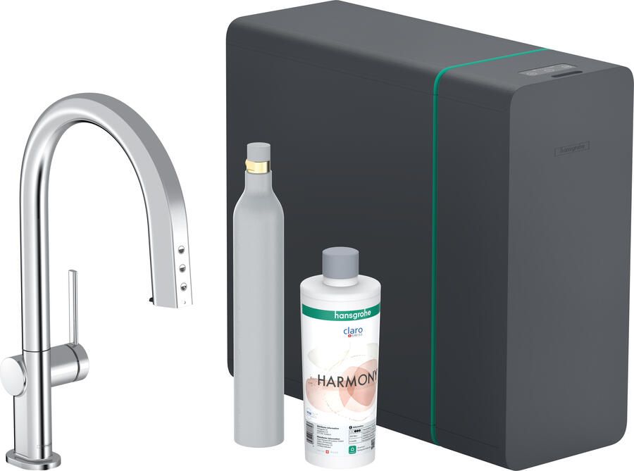Hansgrohe Aqittura M91 SodaSystem 210 uittrekbare uitloop 1jet sBox starter set chroom