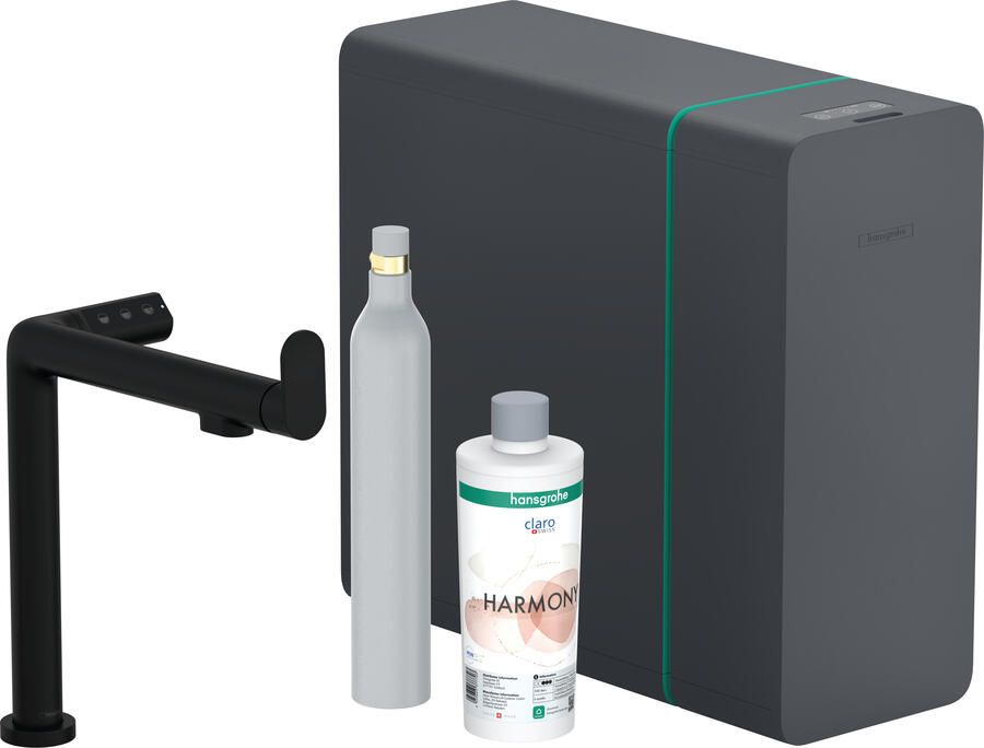 Hansgrohe Aqittura M91 SodaSystem 240 1jet starter set mat zwart