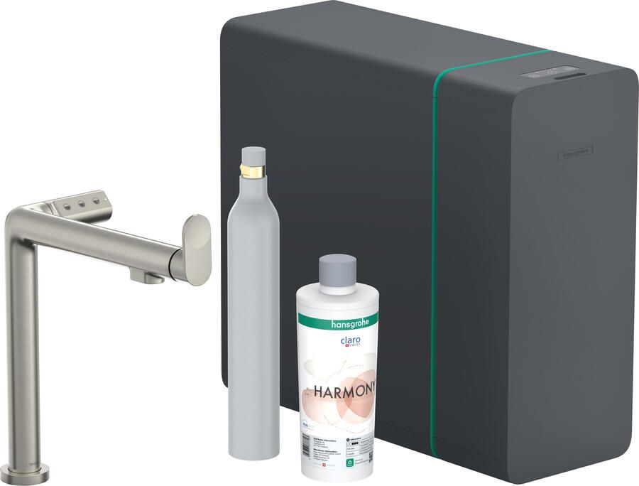 Hansgrohe Aqittura M91 SodaSystem 240 1jet starter set rvs look