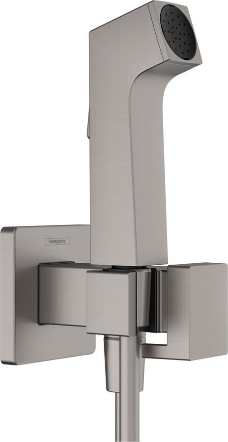 Hansgrohe bidethanddouche 1jet E EcoSmart voor warm water met douchehouder en doucheslang 125 cm Brushed Black Chrome
