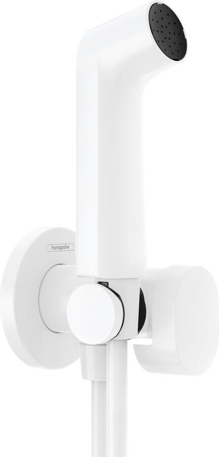 Hansgrohe bidethanddouche 1jet S EcoSmart voor koud water met porter en doucheslang 125 cm mat wit