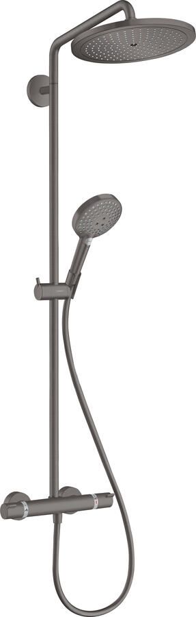 Hansgrohe Croma Select S Showerpipe 280 1jet EcoSmart 9 l min met douchethermostaat en handdouche Raindance Select S 120 3jet Brushed Black Chrome